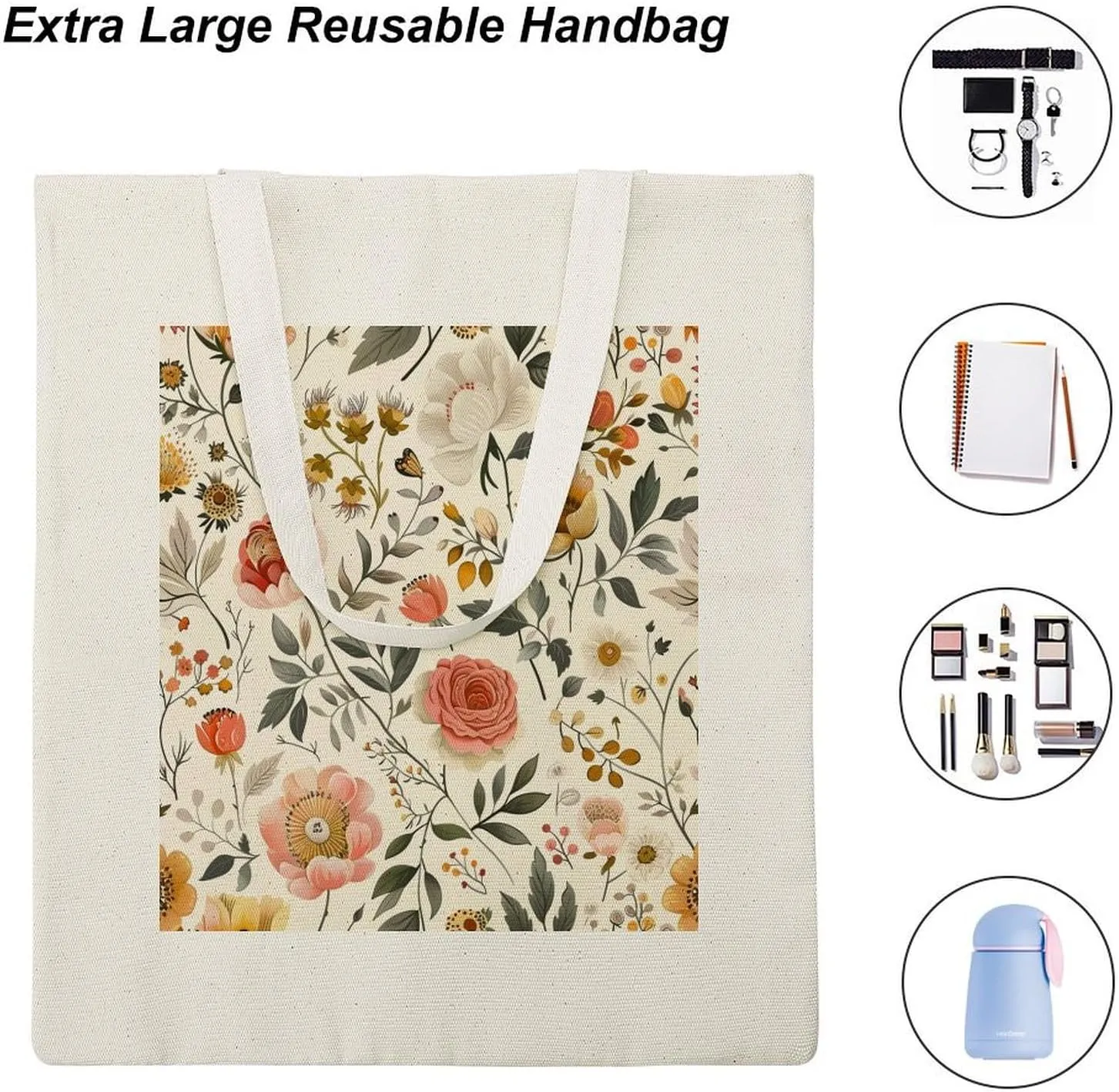 Acorns Grey Tote Bag for Women for Shopping Grocery Work Autumn Harvest Thanksgiving Travel Beach Bag