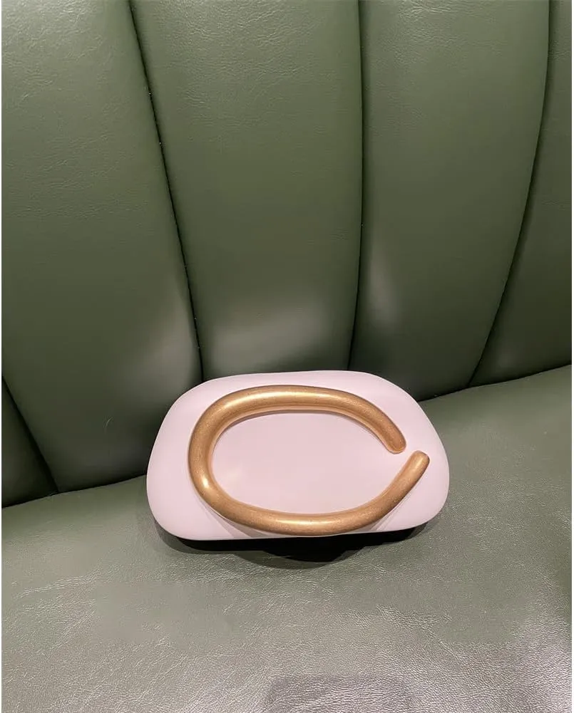 Acrylic Clutch Purse for Women Classic Round Acrylic Evening Handbag Vintage Metal Handlebars Bag for Wedding Party Prom