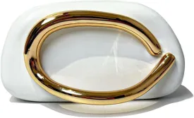 Acrylic Clutch Purse for Women Classic Round Acrylic Evening Handbag Vintage Metal Handlebars Bag for Wedding Party Prom