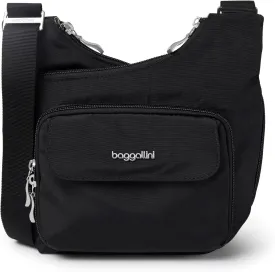 Baggallini Criss Cross 10x11 Crossbody Women Lightweight Water-Resistant Nylon Travel Bag W/RFID & Quick Access Pockets