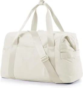 BAGSMART BAGSMART Gym Bag for Women, Carry on Weekender Overnight Bag, Travel Duffel Bags with Trolley Sleeve, Personal Item Travel Bag Tote Bag Workout Dance Bag(Light Beige-Large)
