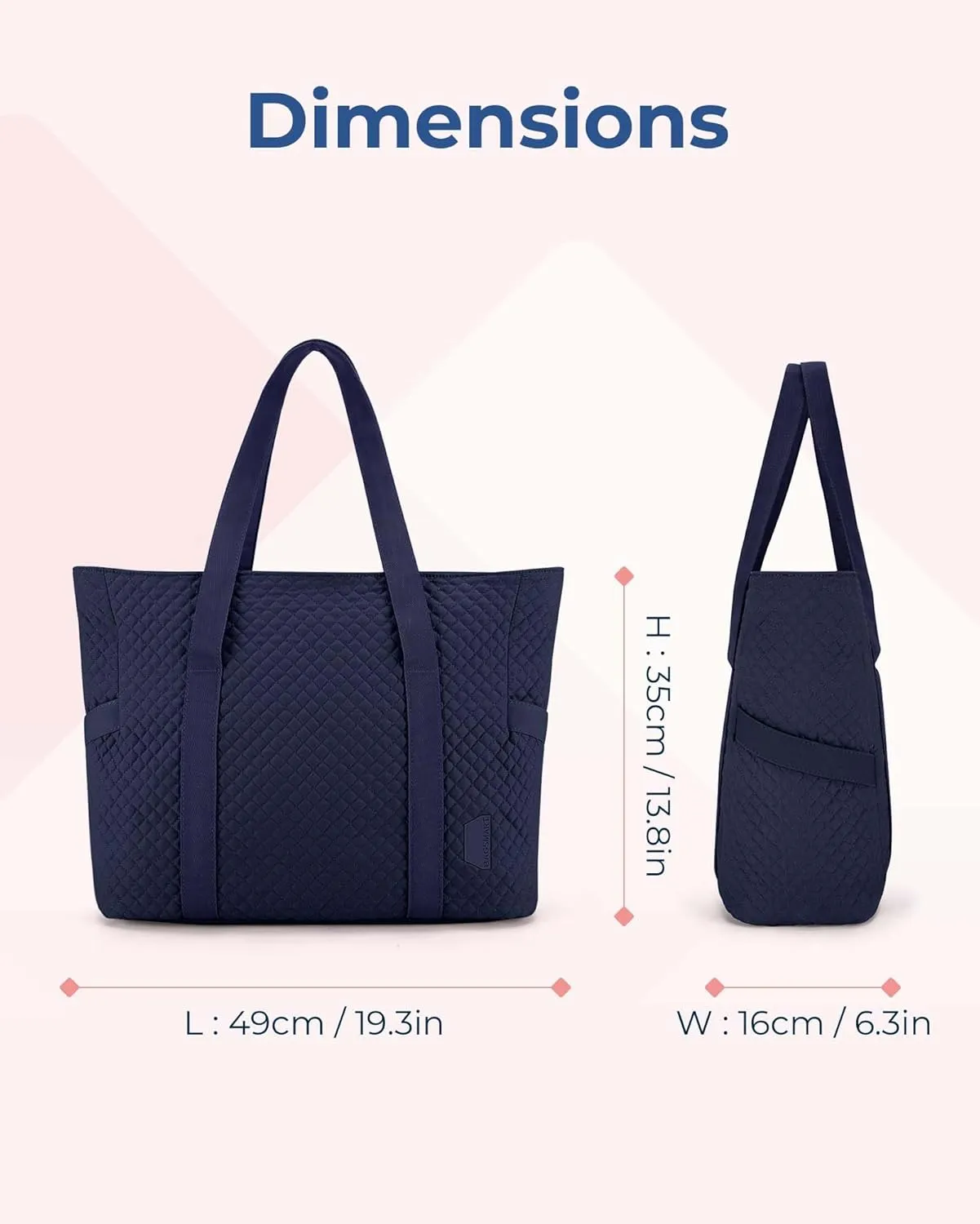 BAGSMART Large Tote Bag For Women, Travel Shoulder Bag Top Handle Handbag with Yoga Mat Buckle for Gym, Work, Travel