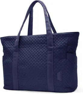 BAGSMART Large Tote Bag For Women, Travel Shoulder Bag Top Handle Handbag with Yoga Mat Buckle for Gym, Work, Travel