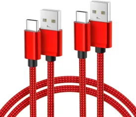 Basesailor USB Type C Charger Cable 6.6FT 2 Pack,Nylon Charging Power Cord for Samsung Galaxy S24 S10E S23 S21 S22,Moto Z3 Z4 G7 G8 G9 Play Power G Pro Fast Stylus,Motorola Razr Edge One 5G,Steam Deck