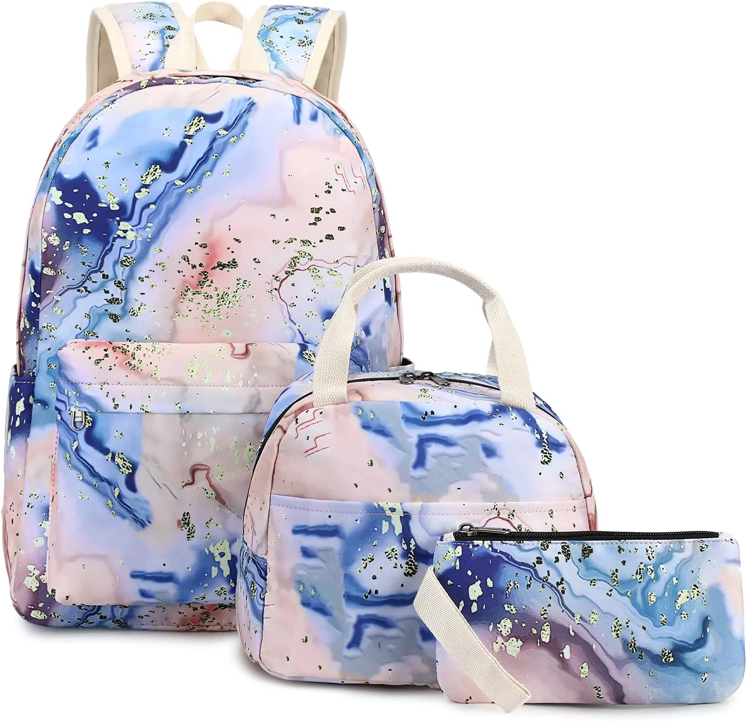 Bluboon Teen Girls School Backpack Kids Bookbag Set with Lunch Box Pencil Case Travel Laptop Backpack Casual Daypacks