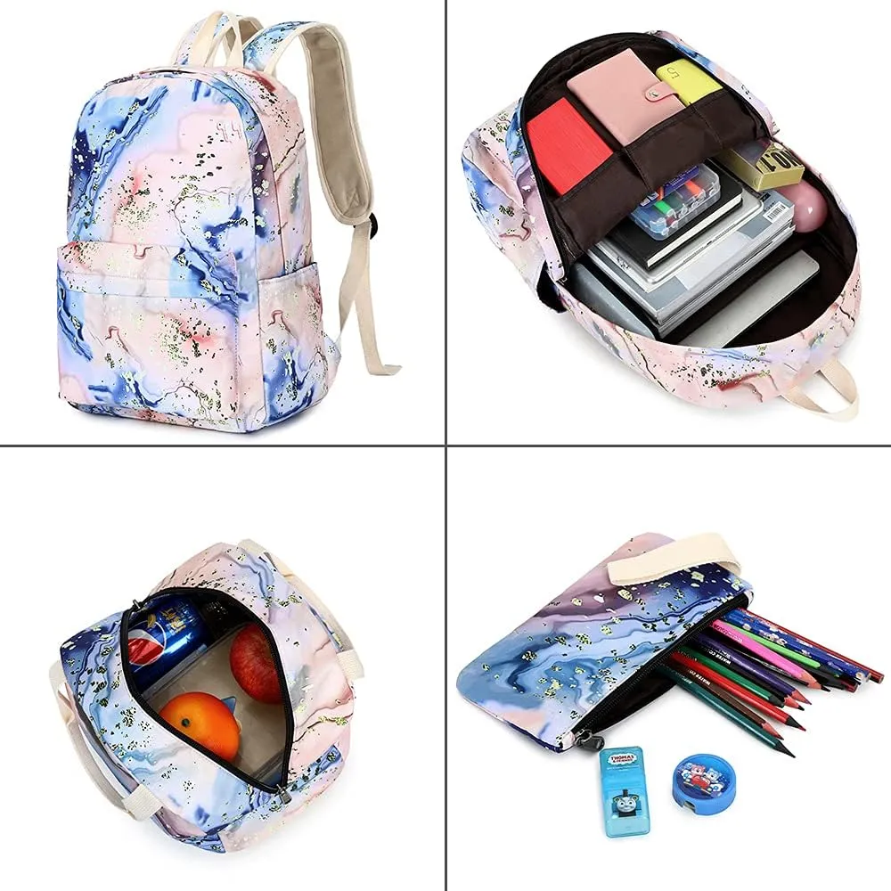 Bluboon Teen Girls School Backpack Kids Bookbag Set with Lunch Box Pencil Case Travel Laptop Backpack Casual Daypacks