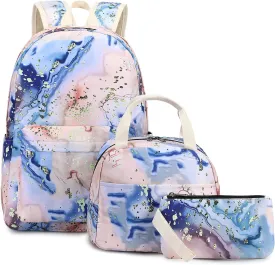 Bluboon Teen Girls School Backpack Kids Bookbag Set with Lunch Box Pencil Case Travel Laptop Backpack Casual Daypacks