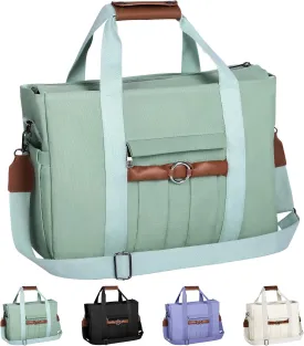 Canvas Tote Bag for Women, Large Crossbody Bag with Zipper Shoulder Everything Tote Bag Canvas with Pockets