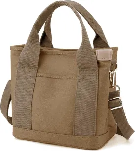 Canvas Tote Bag for Women,Small Totes Bags with Zipper Cute Crossbody Purse with Pockets Large Shoulder Handbag,2 Sizes