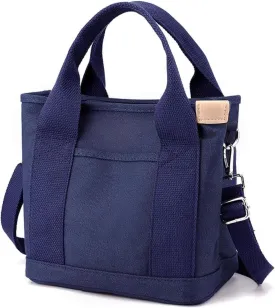 Canvas Tote Bag for Women,Small Totes Bags with Zipper Cute Crossbody Purse with Pockets Large Shoulder Handbag,2 Sizes