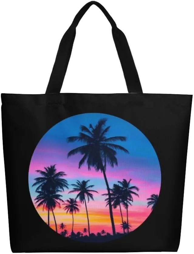 Canvas Tote Bag - Large Women's Casual Shoulder Handbag - Reusable Beach & Shopping Grocery Bag for Outdoors