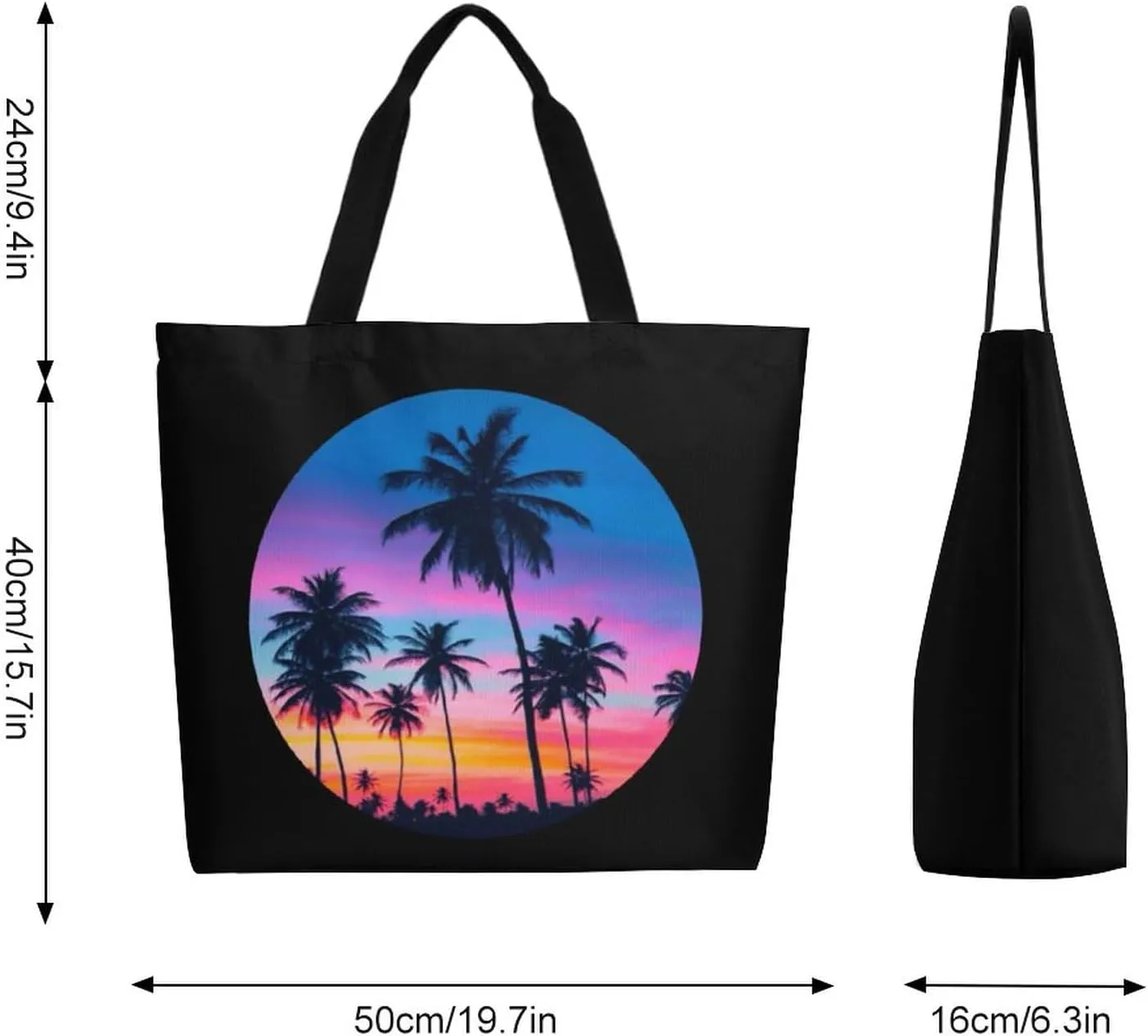 Canvas Tote Bag - Large Women's Casual Shoulder Handbag - Reusable Beach & Shopping Grocery Bag for Outdoors