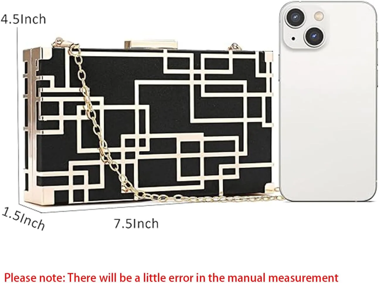 CARIEDO Women Evening Bag Elegant Clutch Purse Exquisite Velvet Metal Hollow out Handbags Prom Wedding Party (black)