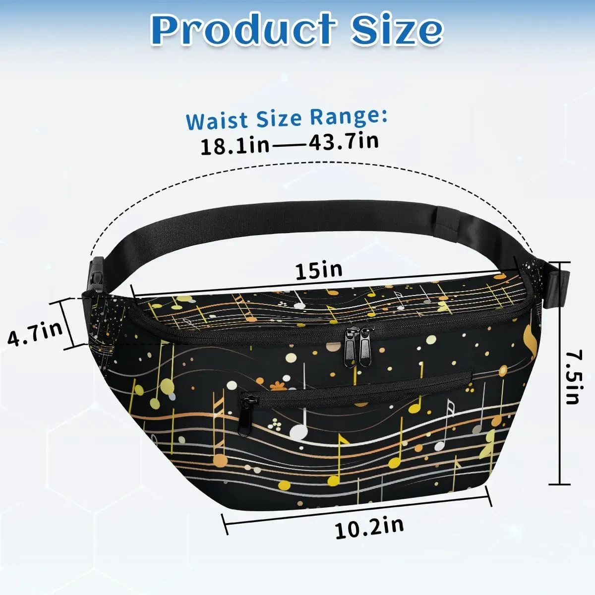 Crossbody Sling Bag for Women Men Cheerful Music Notes Lightweight Travel Essentials Chest Bag Waterproof Sling Backpack and Cross Body Bag for Daily Use