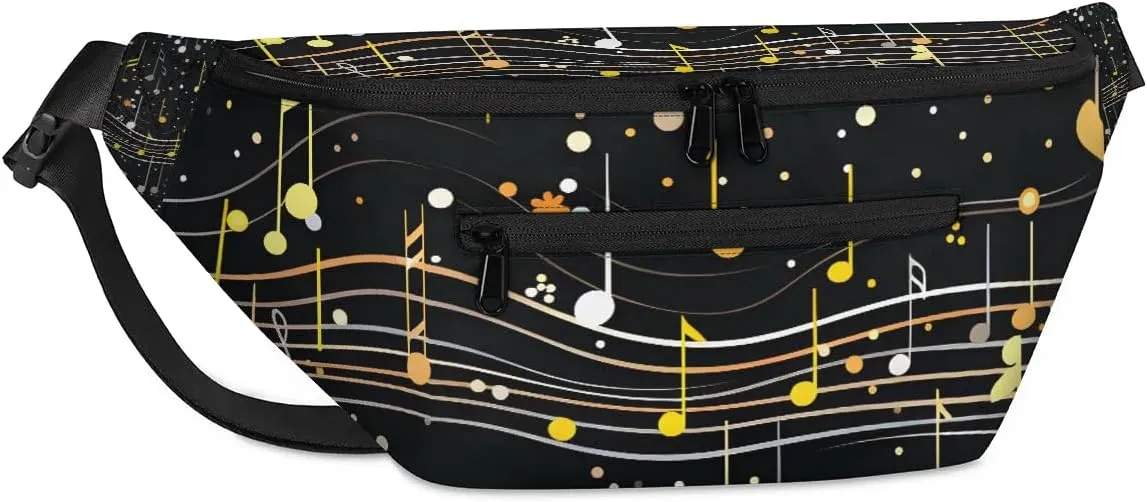 Crossbody Sling Bag for Women Men Cheerful Music Notes Lightweight Travel Essentials Chest Bag Waterproof Sling Backpack and Cross Body Bag for Daily Use