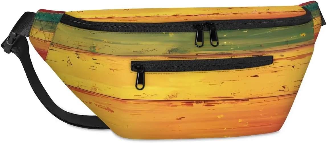 Crossbody Sling Bag for Women Men Colorful Wood Board Lightweight Travel Essentials Chest Bag Waterproof Sling Backpack and Cross Body Bag for Daily Use