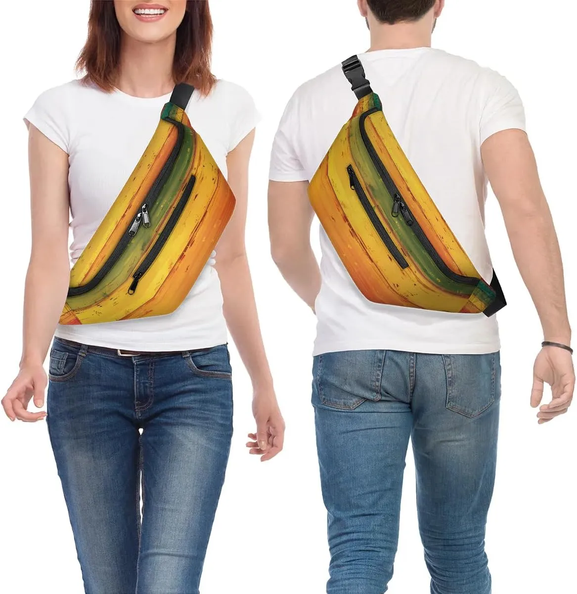 Crossbody Sling Bag for Women Men Colorful Wood Board Lightweight Travel Essentials Chest Bag Waterproof Sling Backpack and Cross Body Bag for Daily Use