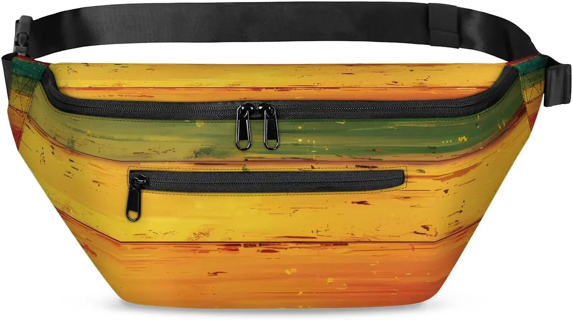 Crossbody Sling Bag for Women Men Colorful Wood Board Lightweight Travel Essentials Chest Bag Waterproof Sling Backpack and Cross Body Bag for Daily Use