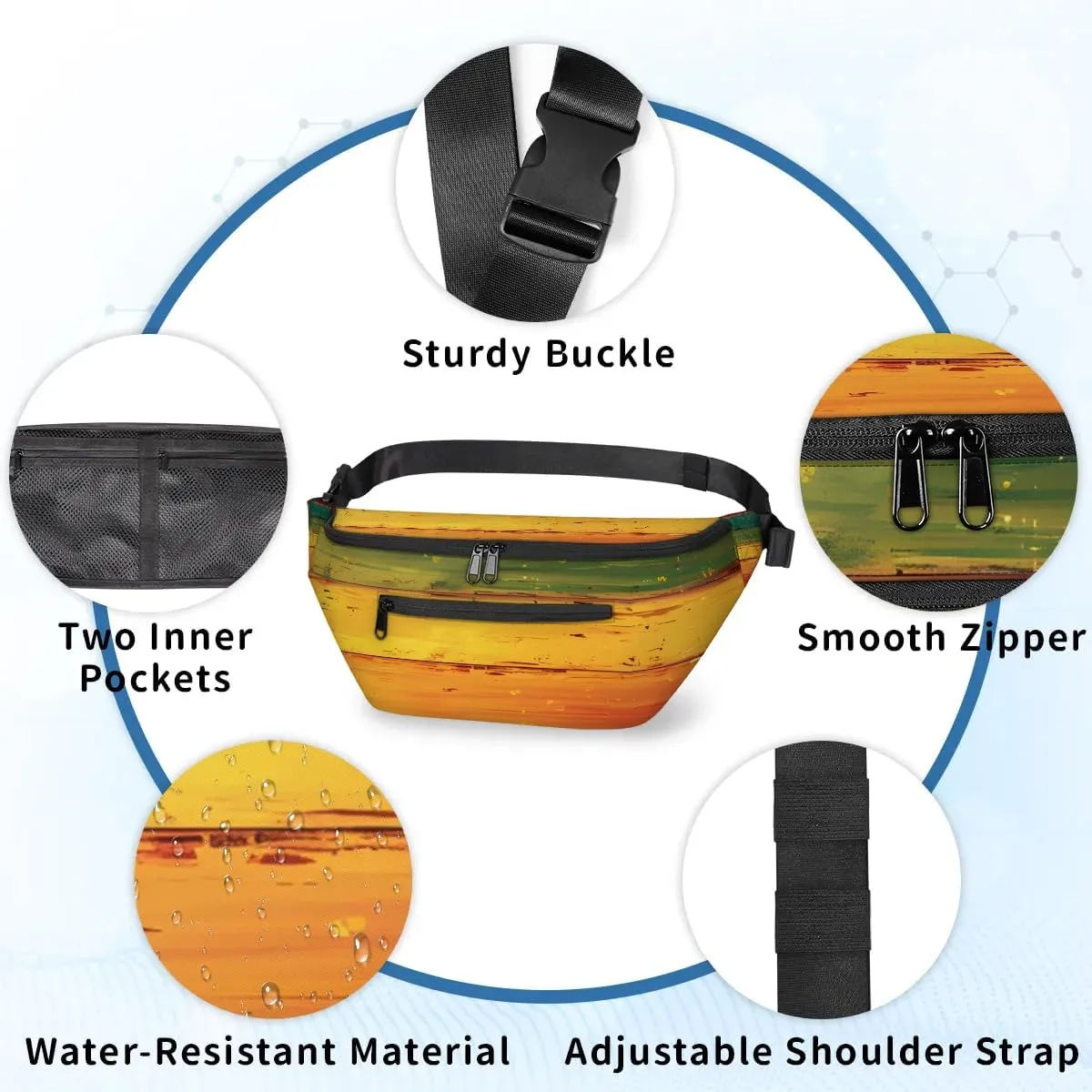 Crossbody Sling Bag for Women Men Colorful Wood Board Lightweight Travel Essentials Chest Bag Waterproof Sling Backpack and Cross Body Bag for Daily Use