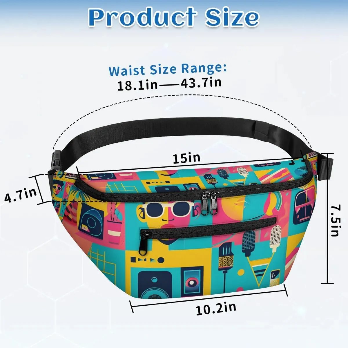 Crossbody Sling Bag for Women Men Music Lightweight Travel Essentials Chest Bag Waterproof Sling Backpack and Cross Body Bag for Daily Use