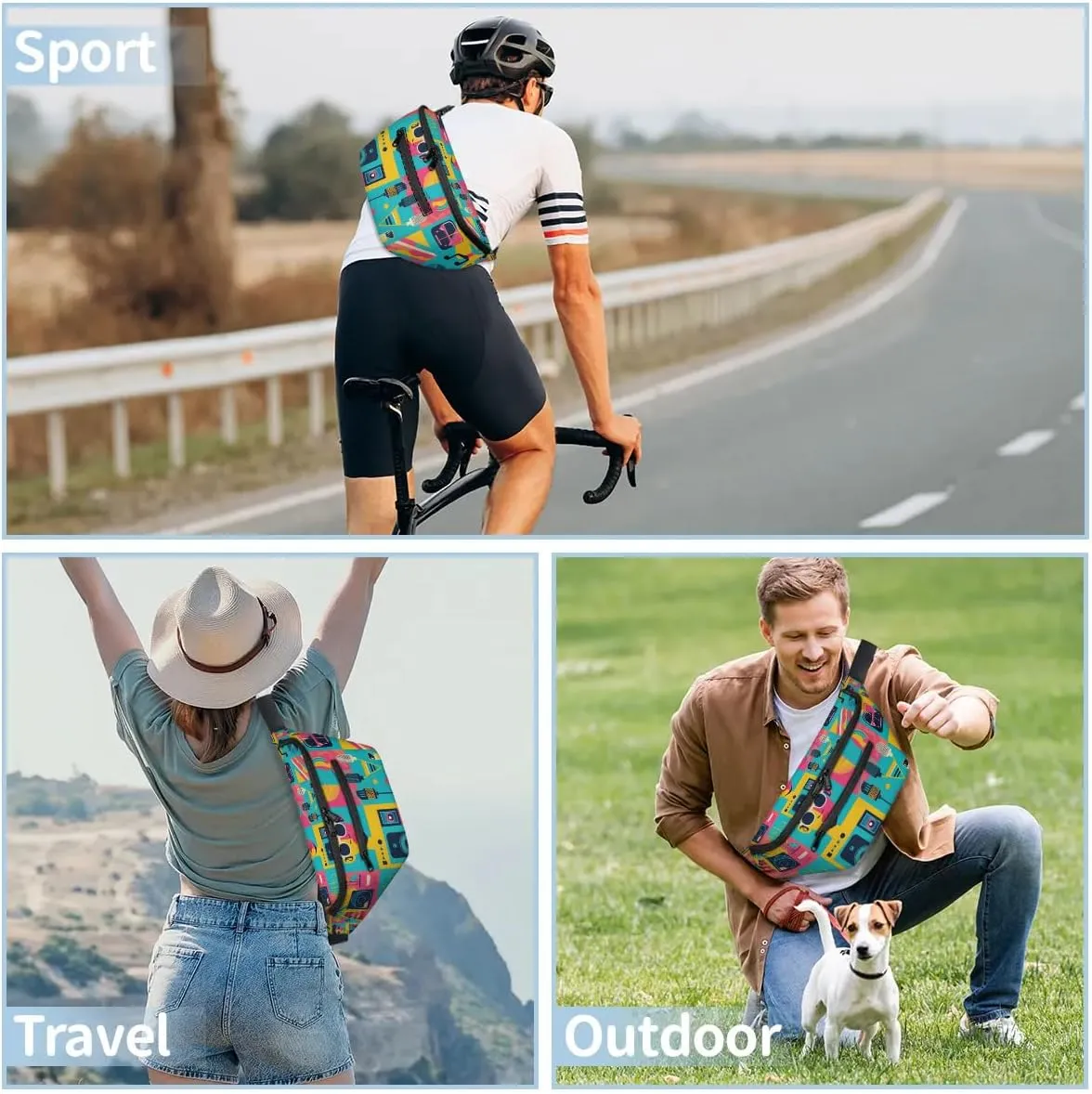 Crossbody Sling Bag for Women Men Music Lightweight Travel Essentials Chest Bag Waterproof Sling Backpack and Cross Body Bag for Daily Use