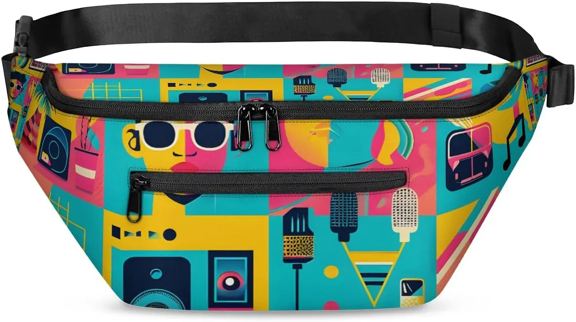 Crossbody Sling Bag for Women Men Music Lightweight Travel Essentials Chest Bag Waterproof Sling Backpack and Cross Body Bag for Daily Use