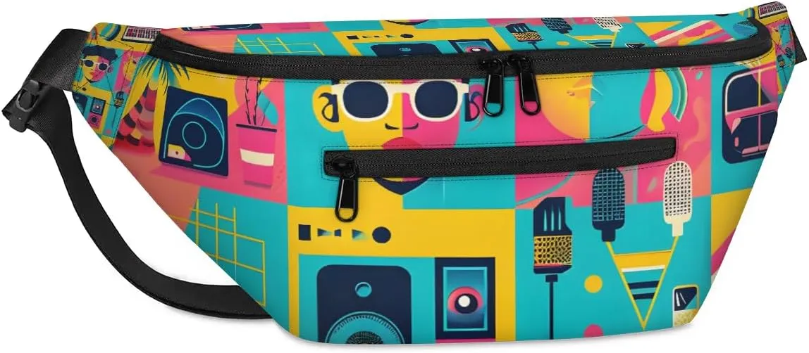 Crossbody Sling Bag for Women Men Music Lightweight Travel Essentials Chest Bag Waterproof Sling Backpack and Cross Body Bag for Daily Use