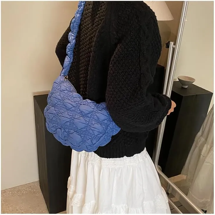 Cute Handbag Purse for Women, Chic Sling Purse Shoulder Handbags Puffer Bags for Women Ladies Casual Aesthetic Kawaii