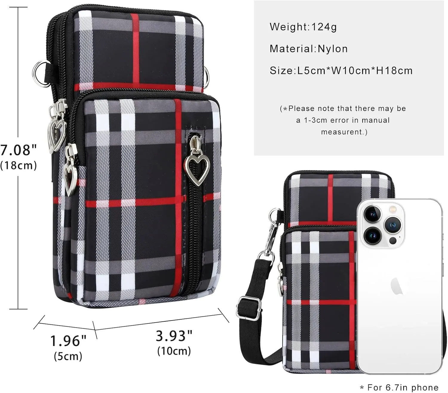 DOB SECHS Small Crossbody Wallet Phone Bag Shoulder Strap Wallet Pouch for Women Mini Crossbody Cell Phone Purse