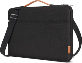 DOMISO 15.6 Inch Laptop Bag Cover Waterproof Shockproof Notebook Sleeve Case Shoulder Bag Protective Cover for 15.6" HP 15/ThinkPad E575/Lenovo IdeaPad S510/Dell Alienware 15/Dell XPS 15,Black