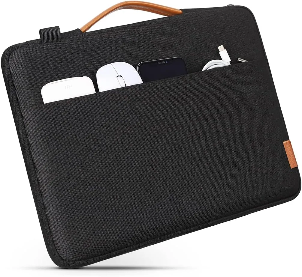 DOMISO 15.6 Inch Laptop Bag Cover Waterproof Shockproof Notebook Sleeve Case Shoulder Bag Protective Cover for 15.6" HP 15/ThinkPad E575/Lenovo IdeaPad S510/Dell Alienware 15/Dell XPS 15,Black