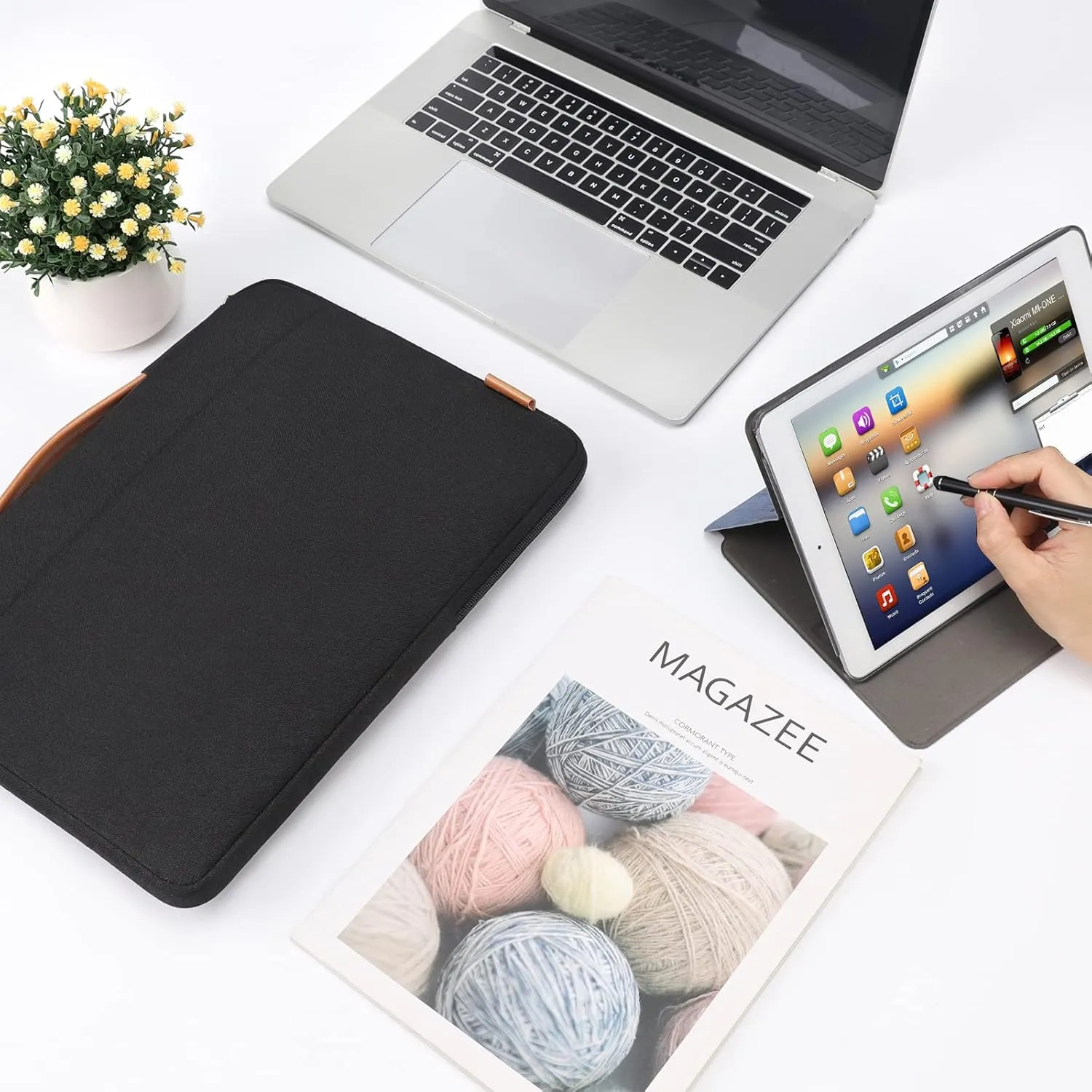 DOMISO 15.6 Inch Laptop Bag Cover Waterproof Shockproof Notebook Sleeve Case Shoulder Bag Protective Cover for 15.6" HP 15/ThinkPad E575/Lenovo IdeaPad S510/Dell Alienware 15/Dell XPS 15,Black