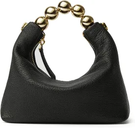 DORIS&JACKY Small Top Handle Clutch Bag Women Designer Goatskin Crossbody Purse With Pearl Handle And Detachable Metal Chain