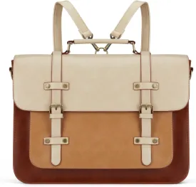 ECOSUSI Laptop Bag for Women Vegan Leather Messenger Bag Fashion Briefcase Backpack 15.6 inch Computer Satchel Bag