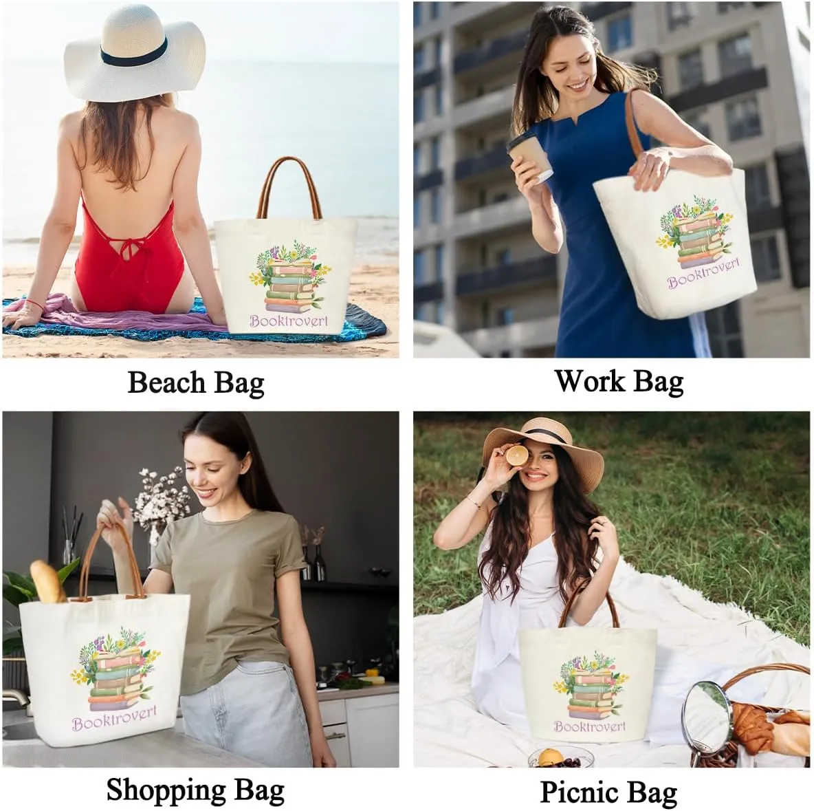 Floral Tote, Library Bag - Book Lovers & Club Gifts for Women - 29