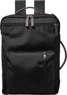 Fossil Men's Buckner Fabric Small Convertible Travel Backpack and Briefcase Messenger Bag, Black, (Model: MBG9475001)