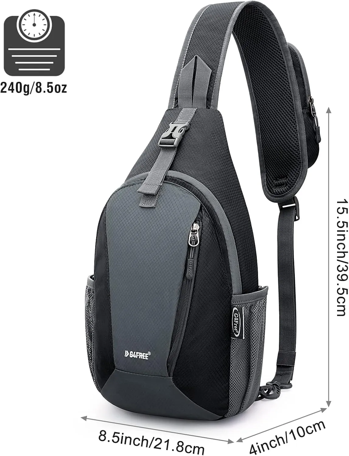 G4Free RFID Sling Bag Crossbody Backpack Small Chest Shoulder Backpack Hiking Outdoor