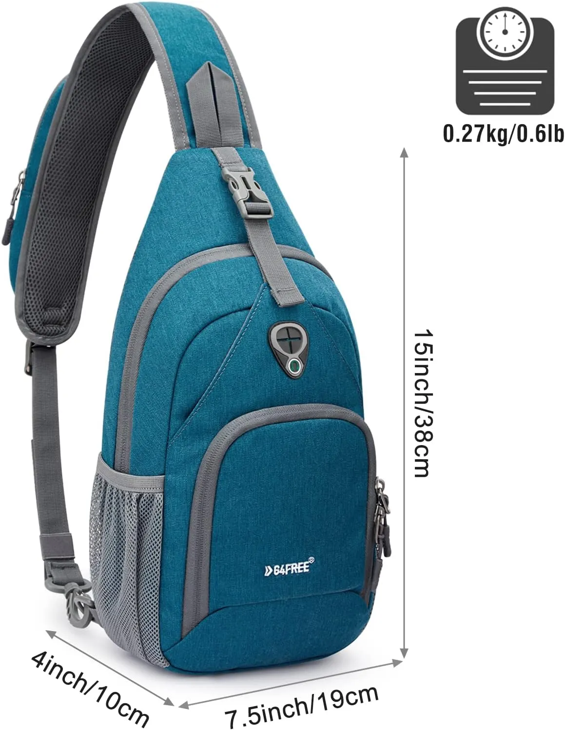 G4Free RFID Sling Bag Crossbody Backpack Small Chest Shoulder Bag Hiking Outdoor