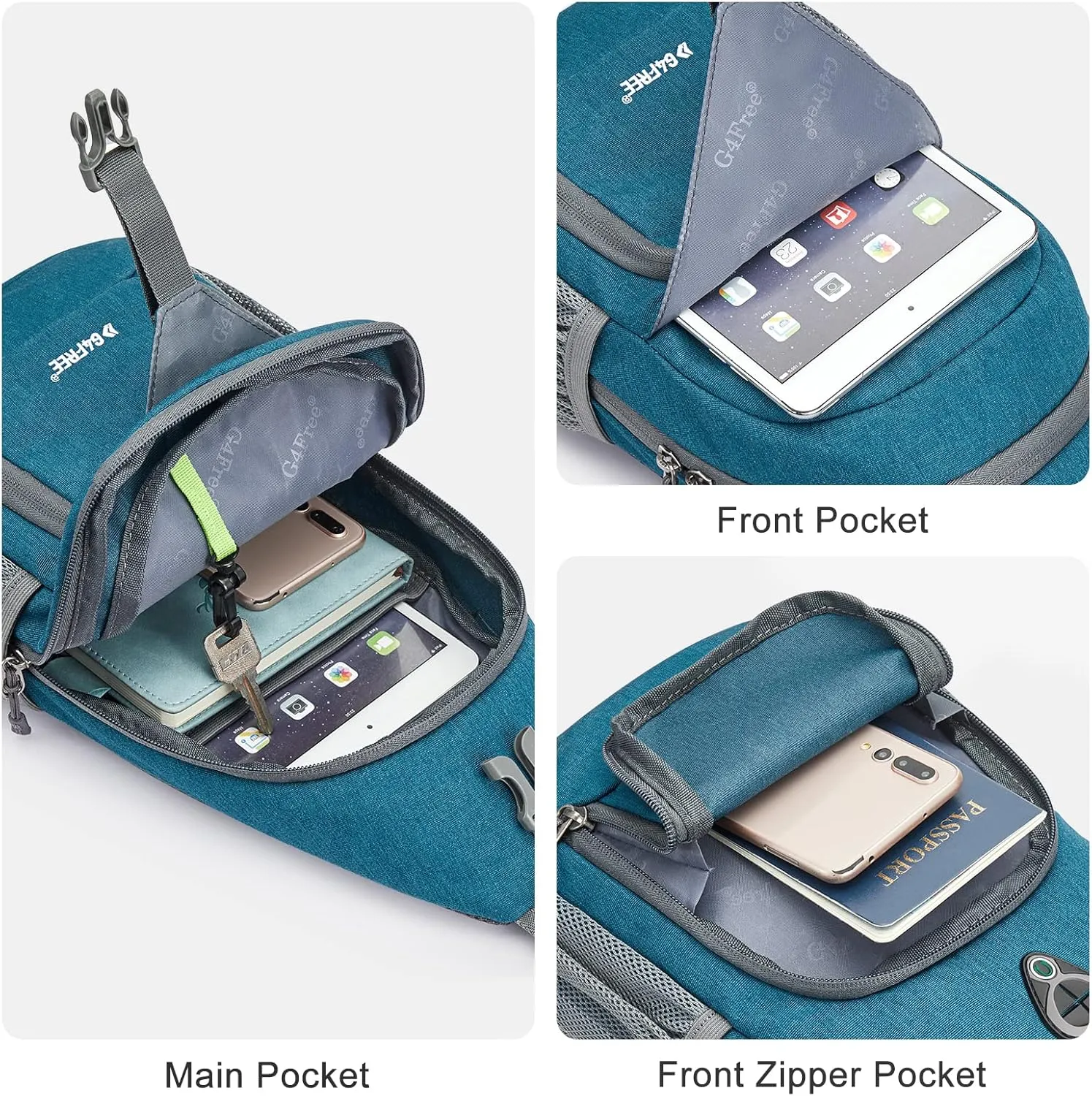 G4Free RFID Sling Bag Crossbody Backpack Small Chest Shoulder Bag Hiking Outdoor