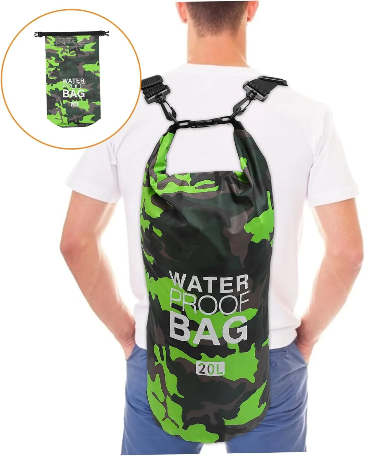 Garneck 1pc waterproof bucket bag Portable Storage Pouch Dry Storage Bag Water Floating Bag Beach Shoulder Bag Rafting storage bag Outdoor Bag Outdoor Supplies outdoor product pvc light