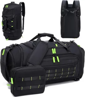 Gym Bags for Men & Women,46L Sports Travel Duffel Bag with Shoe Compartment,Expandable Carry On Weekender Bag for Airplane,Water Resistant Workout Overnight Backpack for Travel Gym,Black