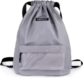 Gym Drawstring Backpack Water Resistant String Bag Nylon Cinch Sport Bag Sackpack
