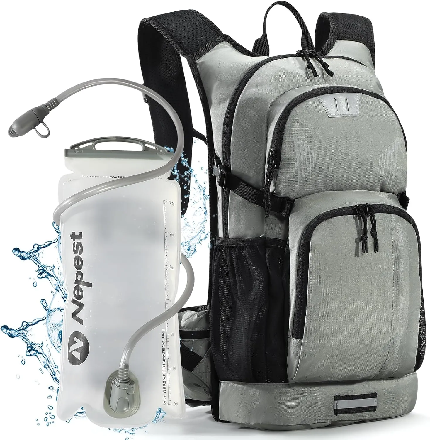Hiking Backpack with 3L Water Bladder, 18L Hydration Pack Backpack for Women & Men, Lightweight Day Pack, Hydropack for Hiking, Cycling