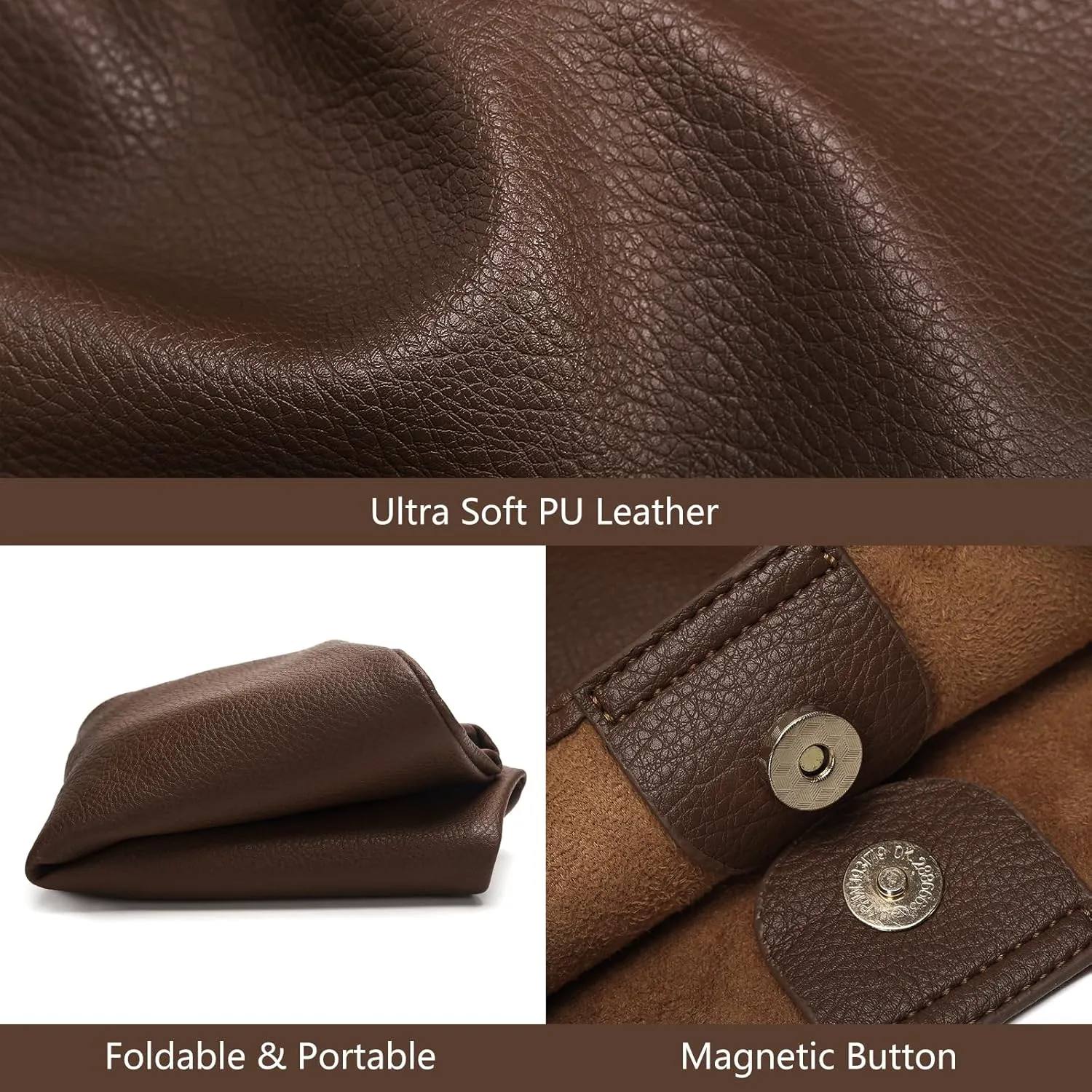 Hobo Bags for Women, Soft Vegan Leather Shoulder Handbags, Slouchy Tote Purses for Work, Travel, School