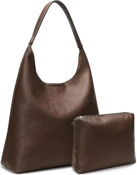 Hobo Bags for Women, Soft Vegan Leather Shoulder Handbags, Slouchy Tote Purses for Work, Travel, School