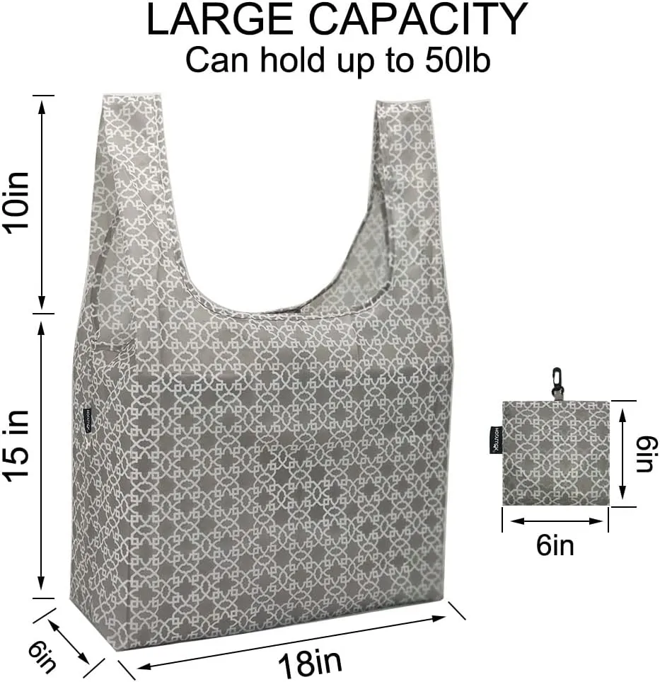 HOLYLUCK Reusable Grocery Bags,Heavy Duty Foldable Shopping Tote Bag (Extra Large, 3 Large Maze)