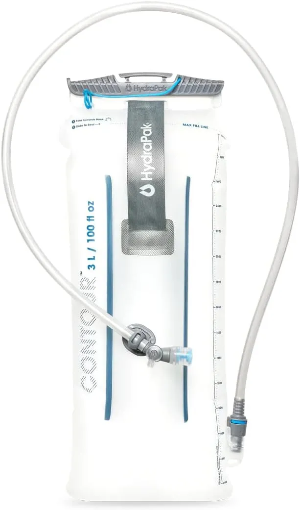 HydraPak Water Reservoir (1.5L, 2L, 3L) - Hydration Bladder Fits Most Backpacks  High-Flow Bite Valve, Leak Proof, Fully Reversible, and Dishwasher Safe