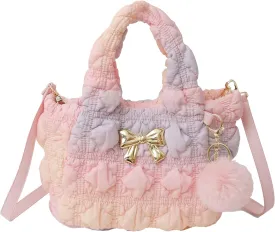 I IHAYNER Quilted Small Top Handle Puffer Bag Crossbody Shoulder Bag with Zipper Bubble Hobo Handbag Carryall Bag for Women