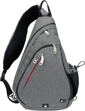 INOXTO Sling Bag, Multipurpose Crossbody Shoulder Bag for Men and Women, Chest Bag Crossbody Daypack for Hiking, Pickleball Bag with Water Bottle Holder for Tennis, Pickleball (Dark grey)