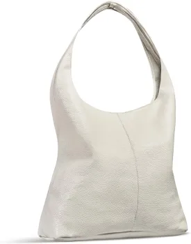 Italian Genuine Calf Leather Hobo Bag for Women with Zipper | Large Soft Slouchy Unlined Shoulder Handbag Tote Bucket Purse